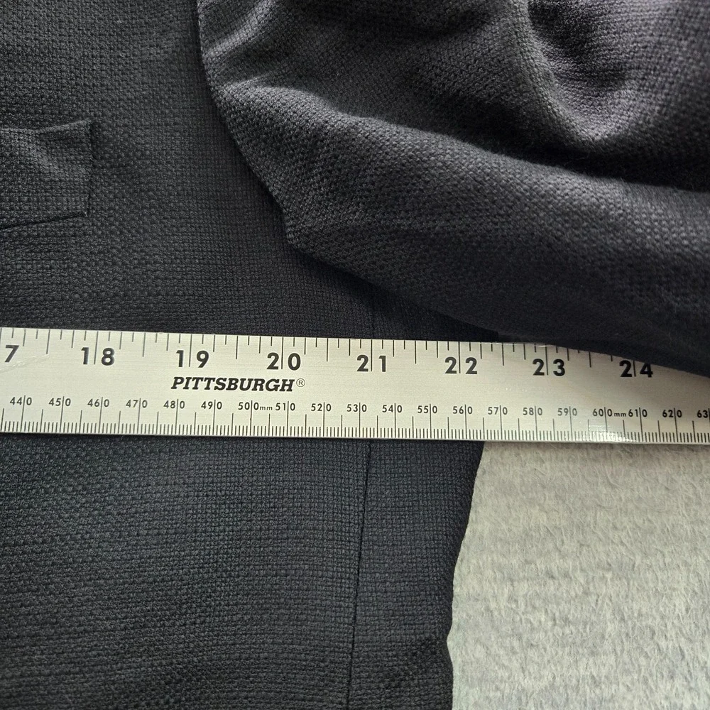 VINTAGE Hugo Boss Men Jacket 46L Black‎ Super 100 Wool Blazer Black Label